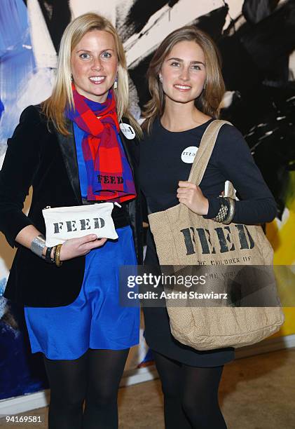 Ellen Gustafson and Lauren Bush attend the FEED-Raiser & Market at the Chelsea Art Museum on December 8, 2009 in New York City.