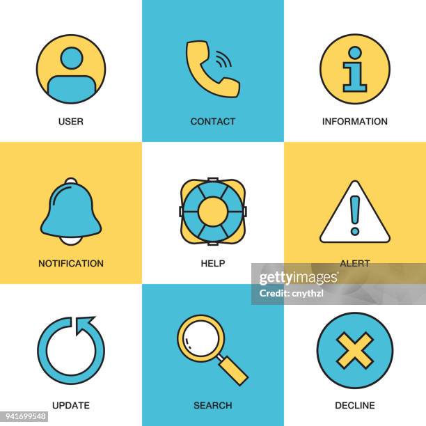 basic interface icon set - dashboard screen stock illustrations