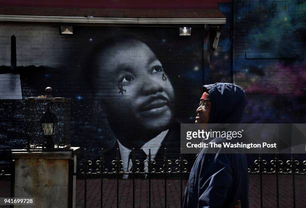Charlene shared her thoughts while standing near the mural of Dr. Martin Luther King that's painted on the side of a local market on Martin Luther...