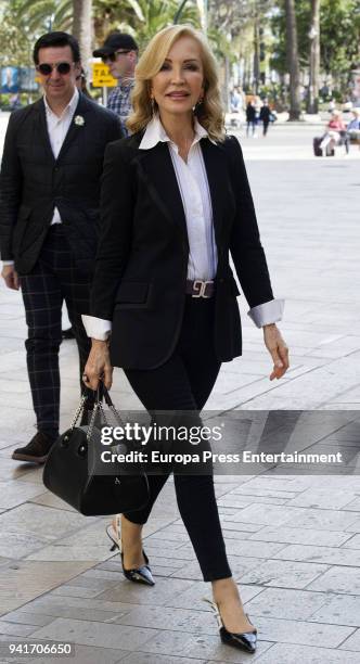 Carmen Lomana attends a procession during Holy Week celebration on March 27, 2018 in Malaga, Spain.