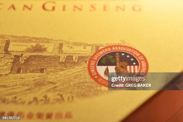 Box of "American Ginseng" is seen in a display case at a pharmacy in Beijing on April 4 one of the US products China has already imposed tariffs on...