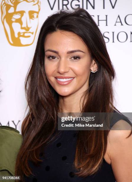 Michelle Keegan attends a press conference as the nominations for the Virgin TV BAFTA TV awards are announced at BAFTA on April 4, 2018 in London,...