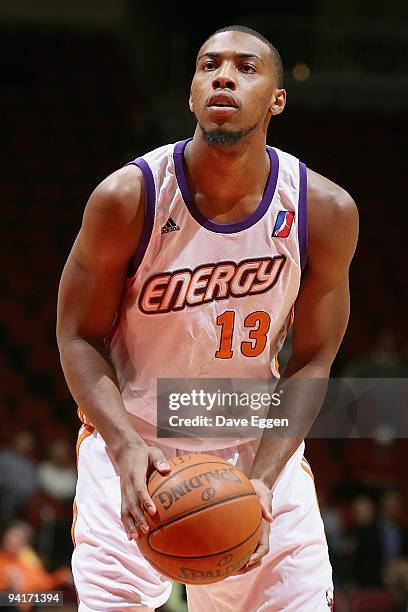 Sean Barnette of the Iowa Energy shoots a free throw during the D-League game against the Fort Wayne Mad Ants on December 3, 2009 at Wells Fargo...