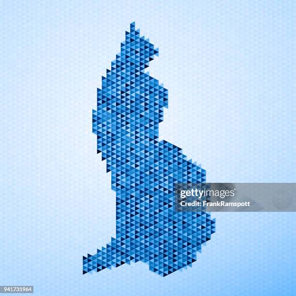 liechtenstein map triangle pattern blue - liechtenstein map stock illustrations