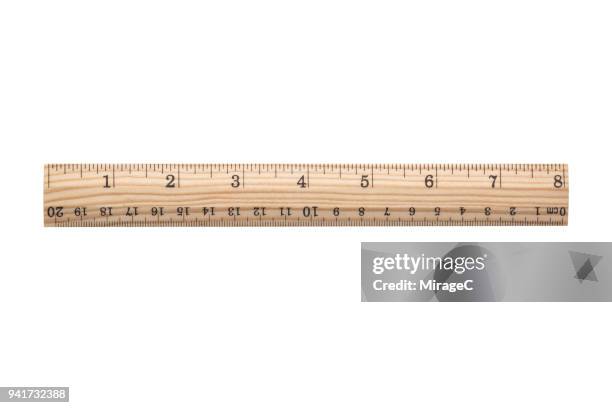 8 inch wood ruler - inch imagens e fotografias de stock