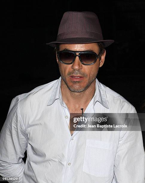 Robert Downey Jr. Arrives at the memorial service for 'DJ AM' Adam Goldstein at The Hollywood Palladium on September 3, 2009 in Los Angeles,...