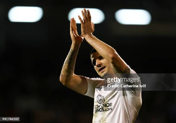 Aleksandar Mitrovic of Fulham during the Sky Bet Championship match between Fulham and Leeds United at Craven Cottage on April 3, 2018 in London,...