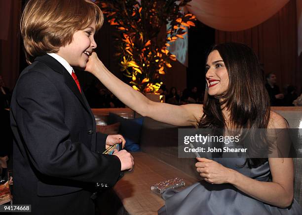 Actors Christian Ashdale and Rachel Weisz attend the "Lovely Bones" Los Angeles Premiere After Party at the Roosevelt Hotel on December 7, 2009 in...