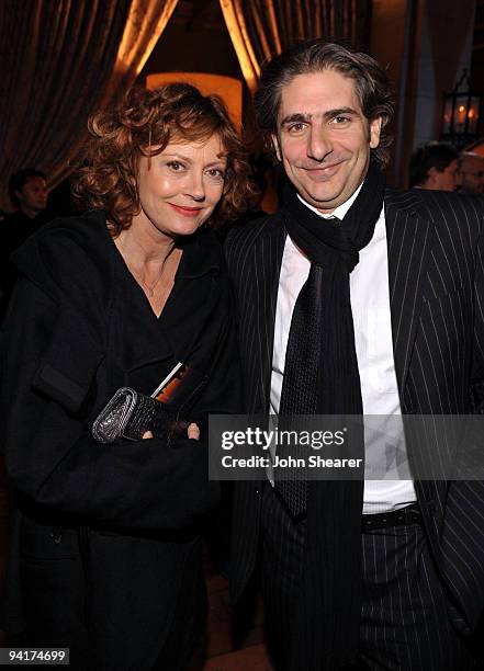 Actress Susan Sarandon and actor Michael Imperioli attend the "Lovely Bones" Los Angeles Premiere After Party at the Roosevelt Hotel on December 7,...