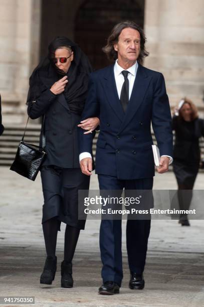 Princess Kalina of Bulgaria and husband Kitin Munoz attend the mass for Count of Barcelona's 25th Anniversary's Death at the monastery of El Escorial...