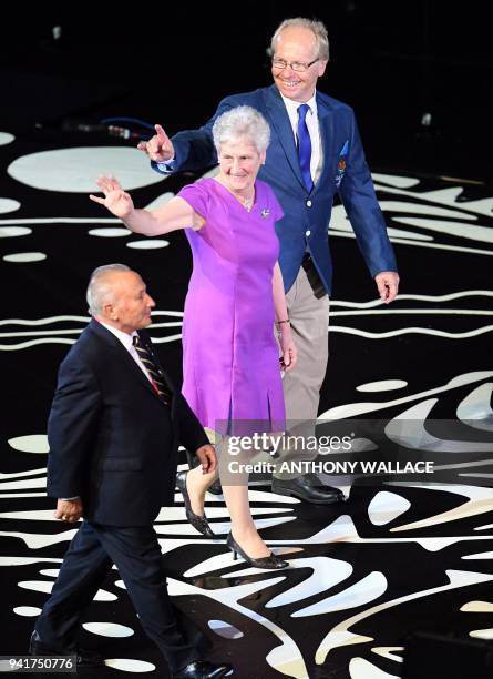 Commonwealth Games Australia President Sam Coffa, Commonwealth Games Federation President Louise Martin and 2018 Gold Coast Commonwealth Games...