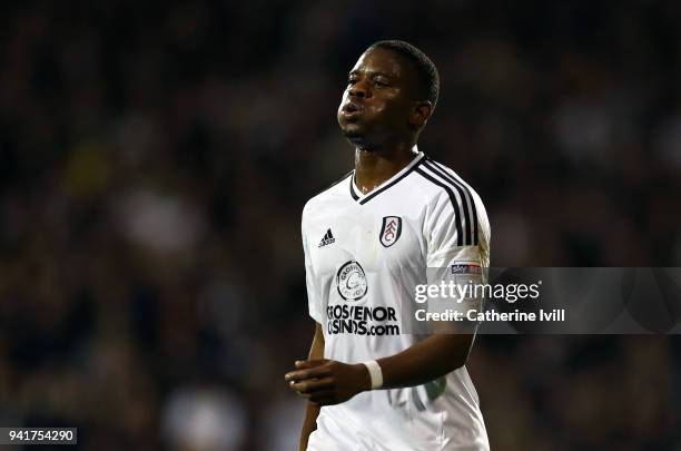 Floyd Ayite of Fulham during the Sky Bet Championship match between Fulham and Leeds United at Craven Cottage on April 3, 2018 in London, England.