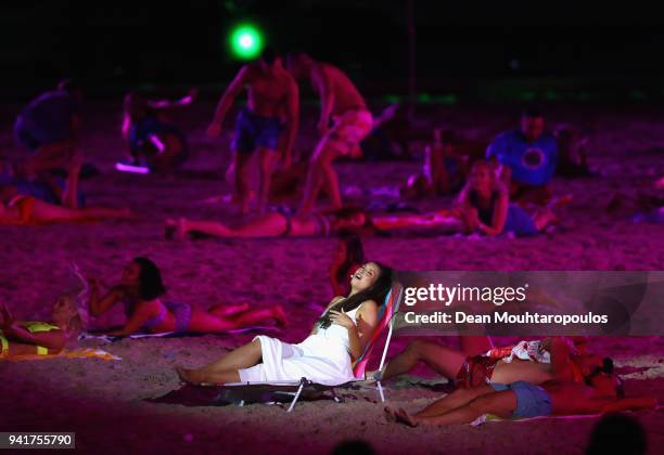 Ricki-Lee Coulter performs during the Opening Ceremony for the Gold Coast 2018 Commonwealth Games at Carrara Stadium on April 4, 2018 on the Gold...