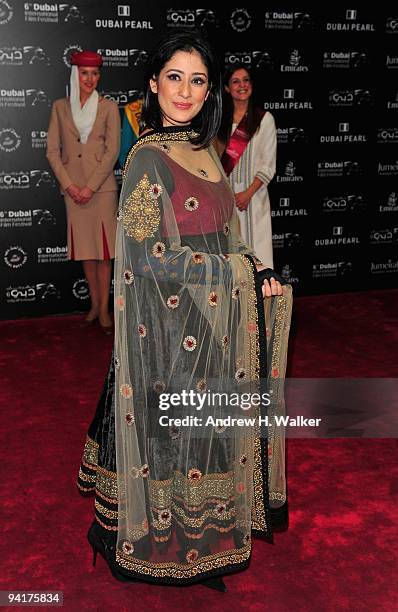 Actress Manisha Koirala attends the Opening Night during day one of the 6th Annual Dubai International Film Festival held at the Madinat Jumeriah...