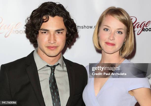 Actors Gavin Leatherwood and Belle Adams attend the special screening of "Rage Room" at Los Globos on April 3, 2018 in Los Angeles, California.