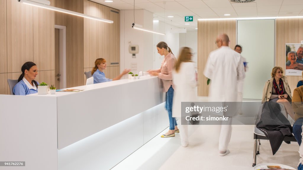 Doctors walking in clinic