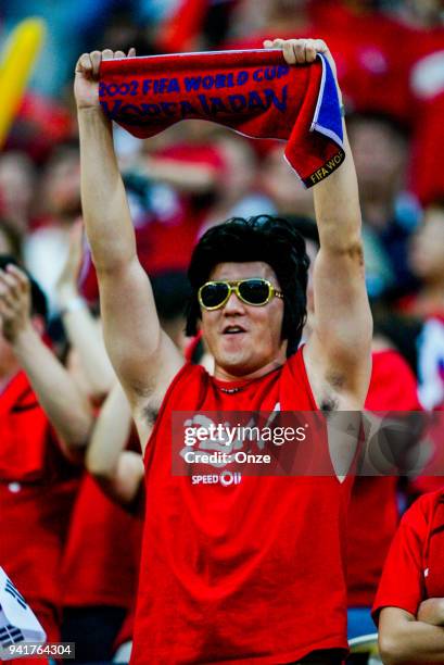 Supporter during the World Cup semi final match between Germany and South Korea on 25th June 2002 at Seoul World Cup Stadium, Seoul, South Korea