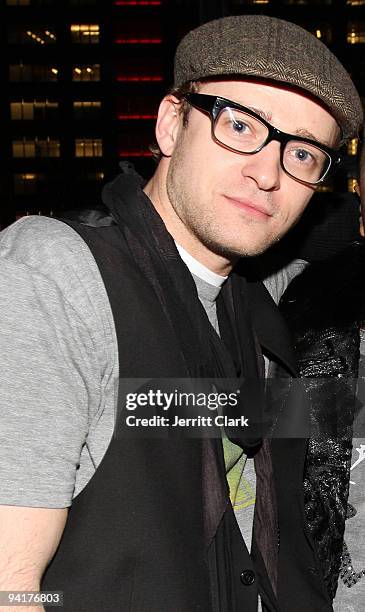 Justin Timberlake attends Timbaland's "Shock Value II" album release party at Hudson Terrace on December 8, 2009 in New York City.