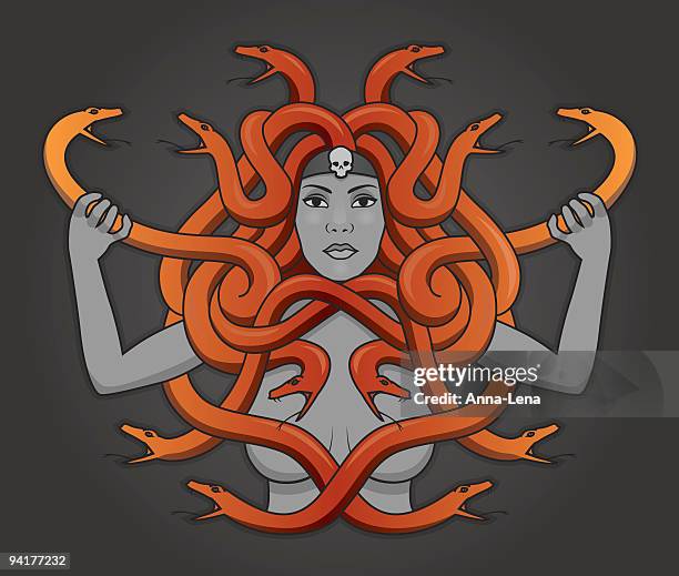 ilustraciones, imágenes clip art, dibujos animados e iconos de stock de medusa - mitología griega