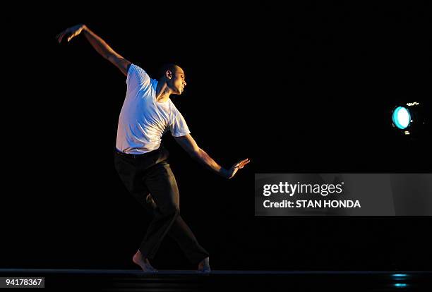 Marcus Jarrell Willis of the Alvin Ailey American Dance Theater during dress rehearsal of "Uptown", chorographed by Matthew Rushing, December 9, 2009...