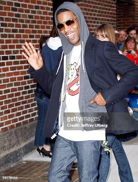 Recording Artist Kid Cudi visits "Late Show with David Letterman" at the Ed Sullivan Theater on September 8, 2009 in New York City.