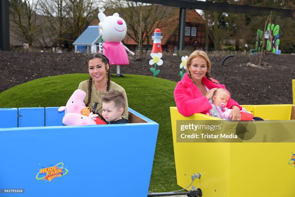 Sarah Lombardi And Caroline Beil Test 'Peppa Pig Land' At Heide Park Soltau