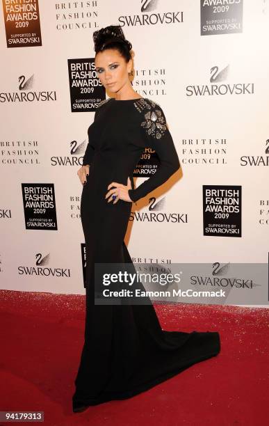 Victoria Beckham attends the British Fashion Awards at Royal Courts of Justice, Strand on December 9, 2009 in London, England.