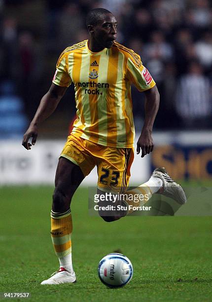 Newcastle forward Shola Ameobi in action during the Coca-Cola Championship match between Coventry City and Newcastle United at the Ricoh Arena on...