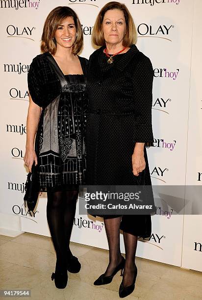 Natalia Figueroa and daugther Alejandra Marcos attend the "Mujer de Hoy" 2009 awards at ABC building on December 9, 2009 in Madrid, Spain.