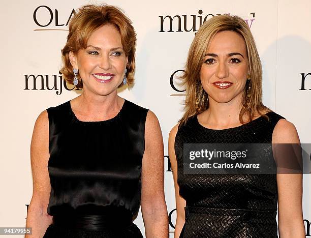 Spanish Minister of Defense Carme Chacon and Ana Rodriguez attend the ''Mujer de Hoy'' 2009 awards at ABC building on December 9, 2009 in Madrid,...