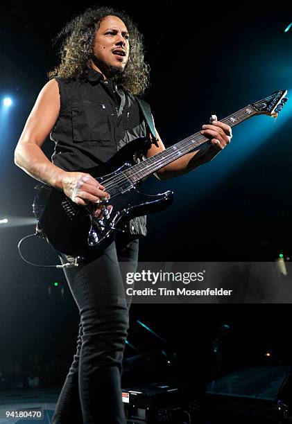 Kirk Hammett of Metallica performs in support of the band's "Death Magnetic" release at ARCO Arena on December 8, 2009 in Sacramento, California.