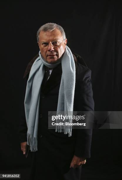 Martin Sorrell, chief executive officer of WPP Plc, poses for a photograph following a Bloomberg Television interview on day two of the World...