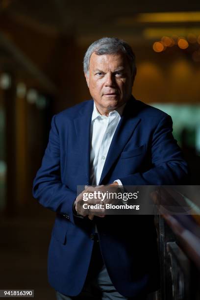 Martin Sorrell, chief executive officer of WPP Plc, poses for a photograph following a Bloomberg Television interview on the sidelines of the...