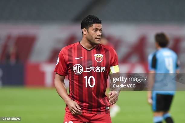 Hulk of Shanghai SIPG in action during AFC Champions League Group F match between Shanghai SIPG and Kawasaki Frontale at the Shanghai Stadium on...