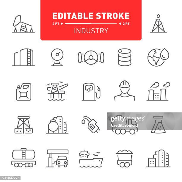 industry icons - drilling rig stock illustrations
