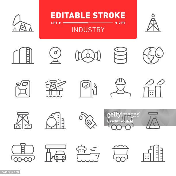 industry icons - chemical plants stock illustrations