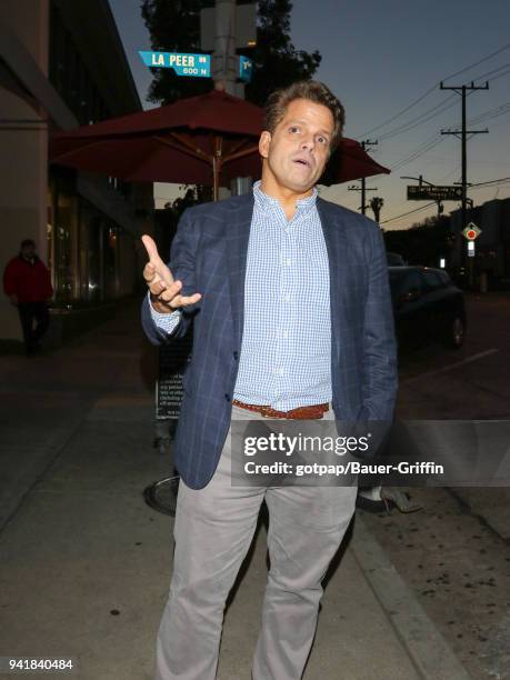 Anthony Scaramucci is seen on April 03, 2018 in Los Angeles, California.