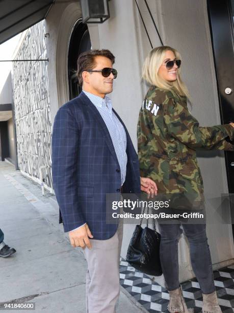 Anthony Scaramucci and Deidre Ball are seen on April 03, 2018 in Los Angeles, California.
