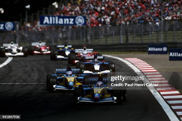 Jarno Trulli, Jenson Button, Renault R202, Grand Prix of Europe, Nurburgring, 23 June 2002.