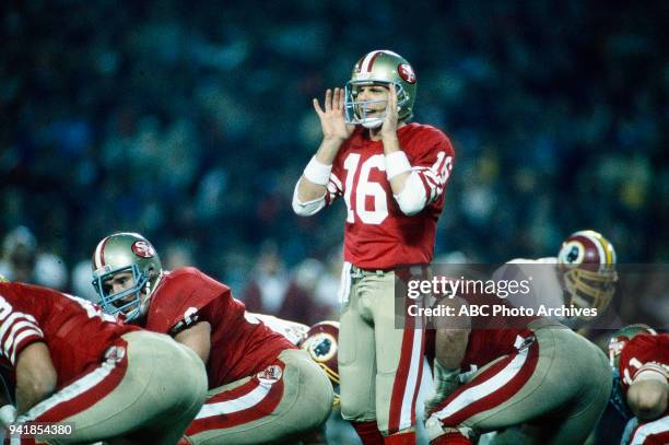 Joe Montana, San Francisco 49ers vs Washington Redskins gameplay.