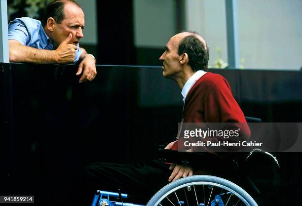 RonDennis, Frank Williams, Grand Prix of France, Circuit de Nevers Magny-Cours, 28 June 1998. Conversation between Rion Dennis and Frank Williams.