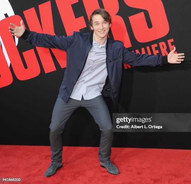 Actor C.J. Valleroy arrives for the Premiere Of Universal Pictures' "Blockers" held at Regency Village Theatre on April 3, 2018 in Westwood,...