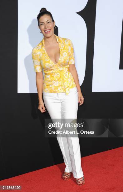 Actress Iris Almario arrives for the Premiere Of Universal Pictures' "Blockers" held at Regency Village Theatre on April 3, 2018 in Westwood,...