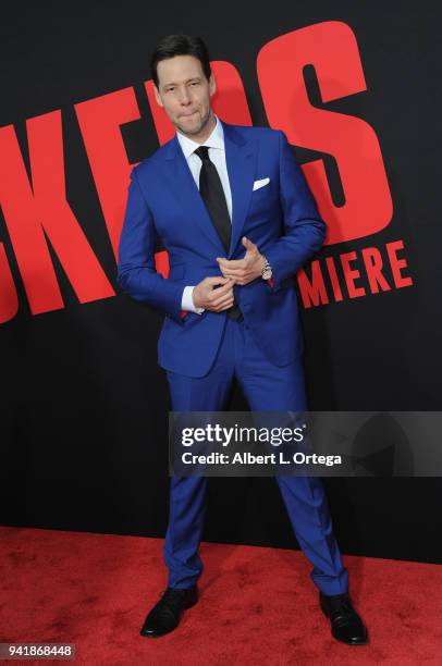 Actor Ike Barinholtz arrives for the Premiere Of Universal Pictures' "Blockers" held at Regency Village Theatre on April 3, 2018 in Westwood,...