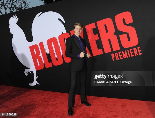Actor Joey Luthman arrives for the Premiere Of Universal Pictures' "Blockers" held at Regency Village Theatre on April 3, 2018 in Westwood,...