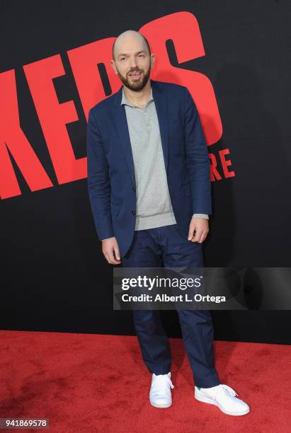 Actor Paul Scheer arrives for the Premiere Of Universal Pictures' "Blockers" held at Regency Village Theatre on April 3, 2018 in Westwood, California.