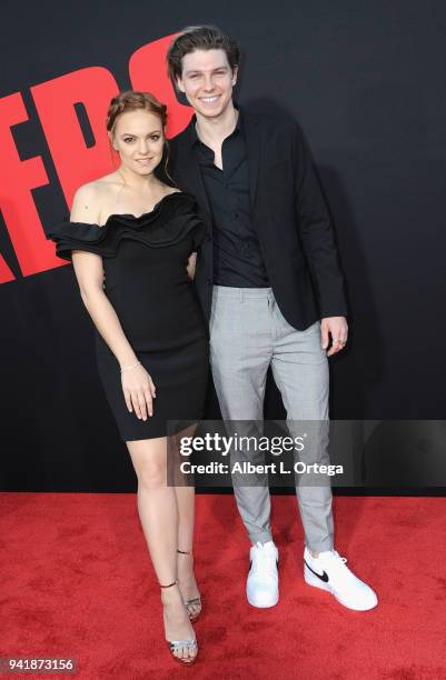 Actors Michelle Defraites and T.C. Carter arrive for the Premiere Of Universal Pictures' "Blockers" held at Regency Village Theatre on April 3, 2018...