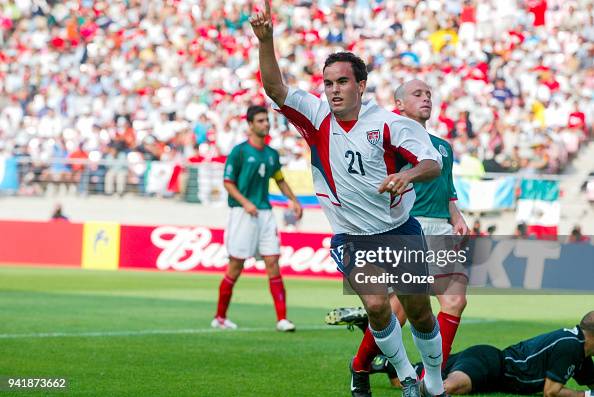 Landon Donovan of USA celebrates during the world cup match between
