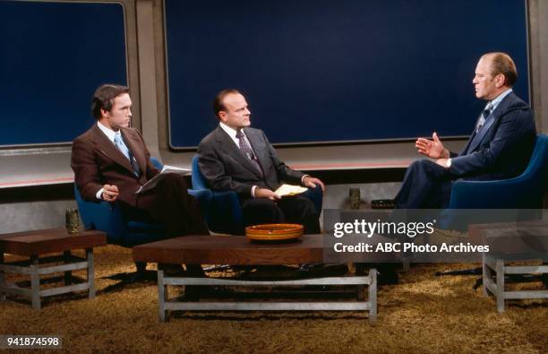 Tom Jarriel, Bob Clark, Vice President Gerald R. Ford on Disney General Entertainment Content via Getty Images's 'Issues and Answers' program.