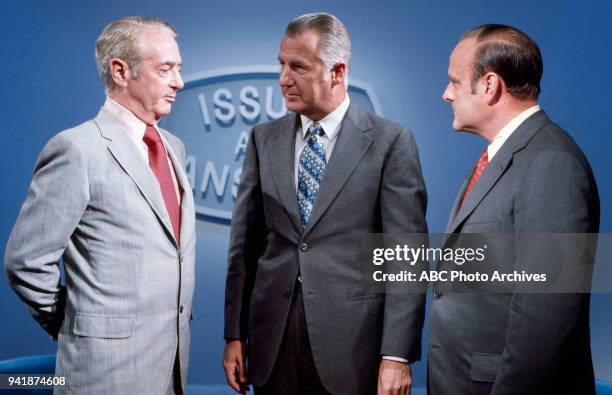 Leonard K. Smith, Spiro Agnew, Bob Clark on Disney General Entertainment Content via Getty Images's 'Issues and Answers' program.